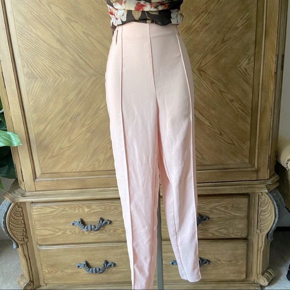 Missguided Pants - Missguided Peach High-waist seamed Trousers